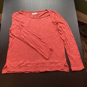 Madewell light long sleeve sweater top size small-terracotta shade?
